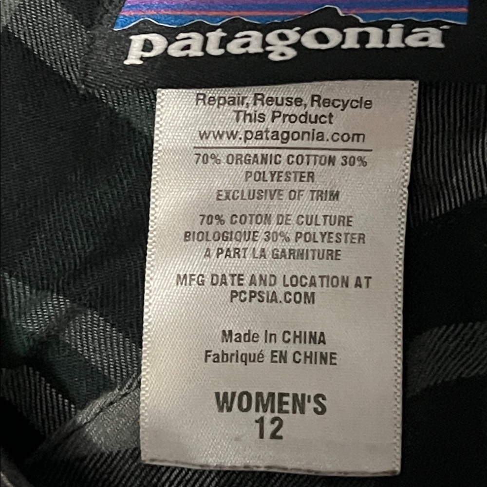 Patagonia San Benito Green/Black Plaid Hi-Lo Dress - Picture 4 of 4